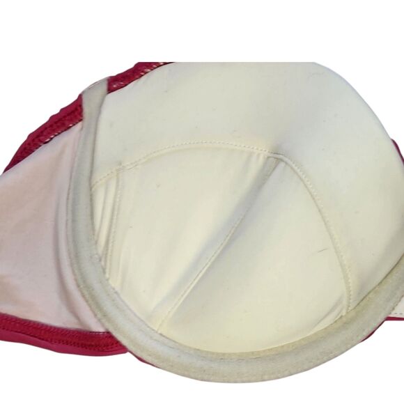 Hot Pink Bikini Swimsuit Top Size Medium Chain Rib Strawberry The Lilo - Picture 9 of 9